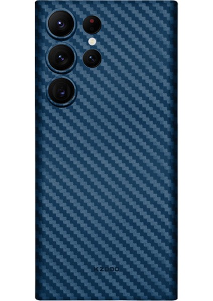 Kzdoo Samsung Galaxy S24 Ultra Kılıf Pp Telefon Arka Kapak Karbon Fiber Doku-Mavi (Yurt Dışından)