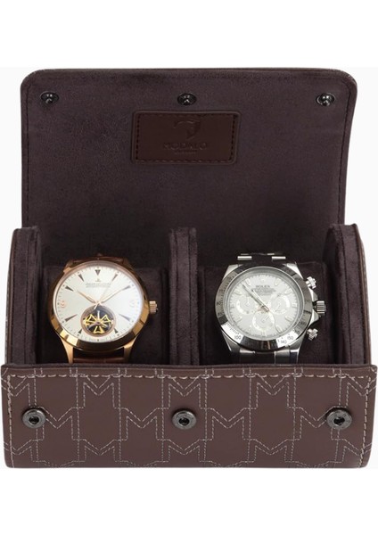Optimus Watch Roll, 2 Saat Için Mikroleder Lüks Seyahat Kutusu modelleri