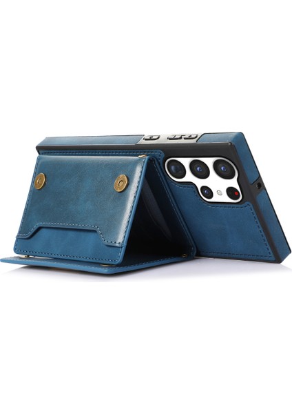 Samsung Galaxy S24 Ultra Kılıf Cüzdan Rfıd Engellemeli Taşlı Telefon Kılıfı-Mavi (Yurt Dışından) indirimleri
