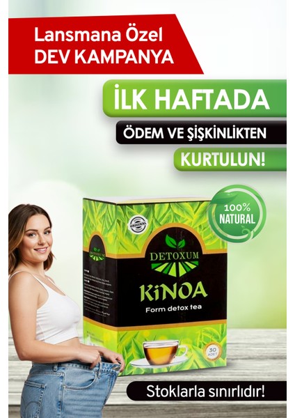İLK HAFTADA HAFİFLE!! kinoa Bitki detox Çayı Form Kino’lı Çayı detoks zayıflama bitkisel diyet ürünleri besin destekleyici 1 kutu 30 adet ) odem vesıskınlık kapsül