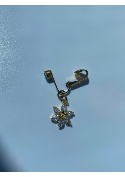 Çelik Göbek Piercing Mıknatıslı Sıkıştırmalı Kullanımlı Çiçek Model modelleri