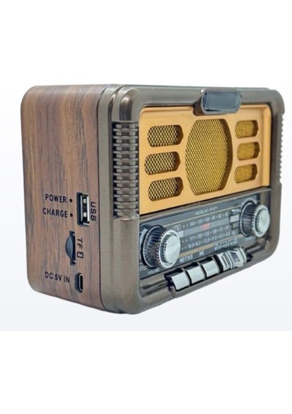 Şarjlı Güneş Enerjili Nostaljik Radyo, Bluetooth, Fm, Usb, Tf, Aux Bağlantısı