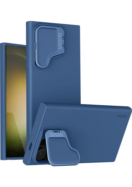 Samsung Galaxy S24 Ultra Silikon + Pc Telefon Kılıfı Lens Kapağı Kickstand-Gece Mavisi Için Ipeksi Pervane (Yurt Dışından)
