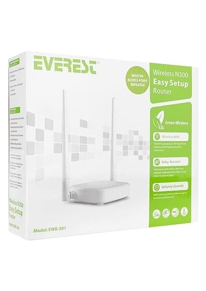 EWR-301 Kablosuz-N Wps + Wisp+Wds 300 Mbps Repeater+Access Point+Bridge Kablosuz Router modelleri