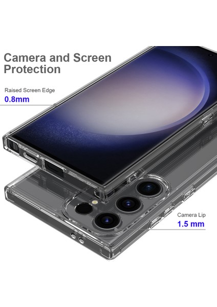 Samsung Galaxy S24 Ultra Kılıf Şeffaf Akrilik+Tpu Telefon Koruma Kapağı (Yurt Dışından) modelleri