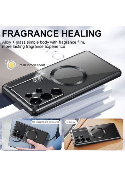 Samsung Galaxy S21 Ultra 5g Ince Kılıf Için Magsafe Alaşım+Akrilik Telefon Kılıfı ve Lens Korumalı Kickstand-Mor ile Uyumlu (Yurt Dışından) modelleri