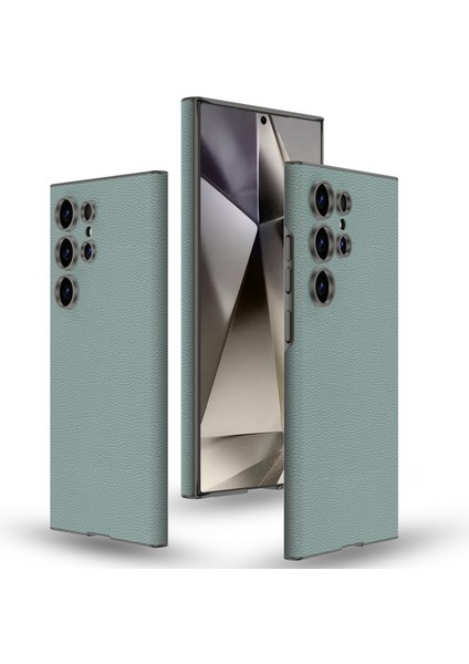 Samsung Galaxy S24 Ultra Pc+Pu Kılıf Skin-Touch Ince Telefon Kapağı-Mavi (Yurt Dışından)