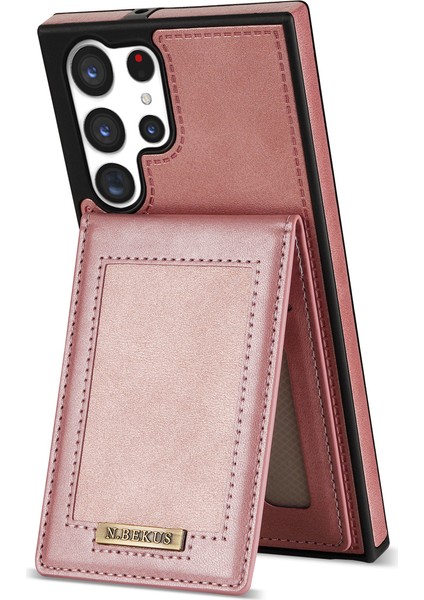 Samsung Galaxy S24 Ultra Kickstand Kapak Rfıd Engelleme Telefon Kılıfı-Gül Altın Için (Yurt Dışından) modelleri