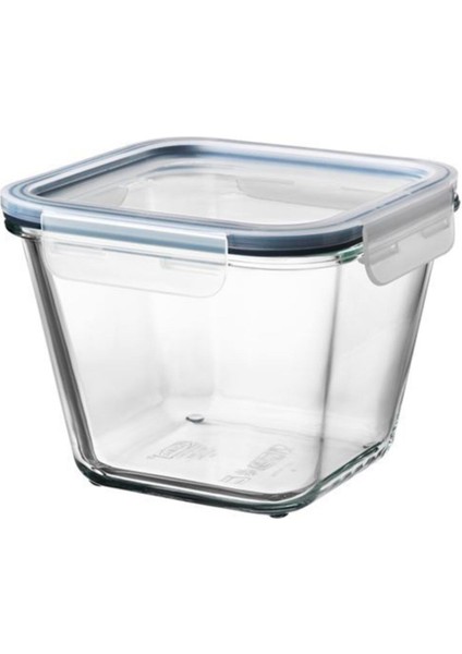 Turuncu Kare Saklama Kabı, Plastik Kapaklı, 1,2 Litre, Dayanıklı ve Şık Tasarım