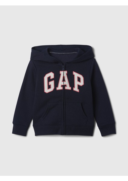 Kız Bebek Lacivert Gap Logo Fermuarlı Sweatshirt