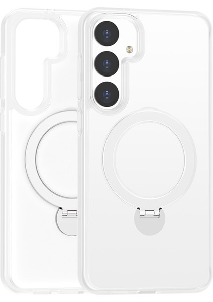 Samsung Galaxy S24 Manyetik Telefon Kılıfı Için 360 Derece Döndürme Halkası Kickstand-Beyaz (Yurt Dışından)