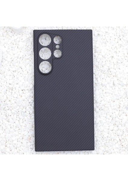 Samsung Galaxy S24 Ultra Telefon Kılıfı 600D Dokulu Hassas Kesim Aramid Fiber Telefon Kapağı-Siyah (Yurt Dışından) modelleri