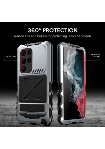 Samsung Galaxy S24 Ultra Kickstand Telefon Kılıfı Için Askeri Sınıf Darbeye Dayanıklı Kapak-Gümüş (Yurt Dışından) fırsatları