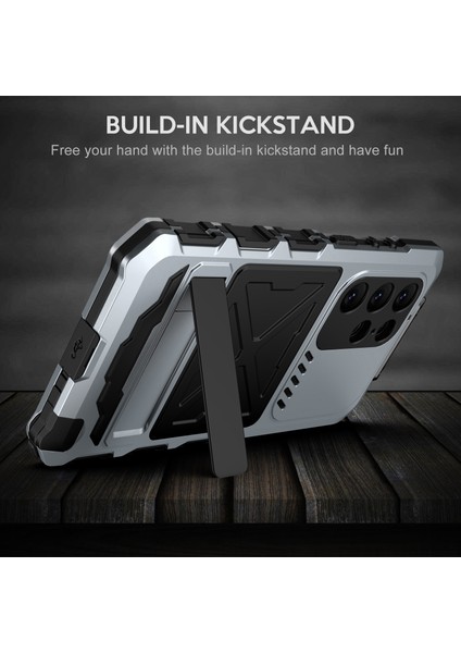 Samsung Galaxy S24 Ultra Kickstand Telefon Kılıfı Için Askeri Sınıf Darbeye Dayanıklı Kapak-Gümüş (Yurt Dışından) indirimleri
