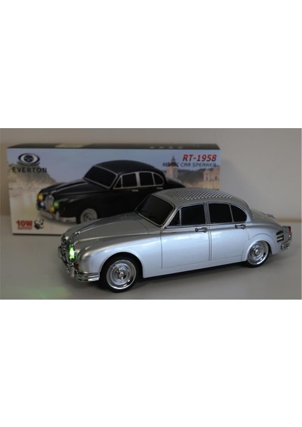 Gümüş Arabalı Bluetooth Radyo, Fm, Usb, Tf, Aux, Şarjlı, Nostaljik Tasarım