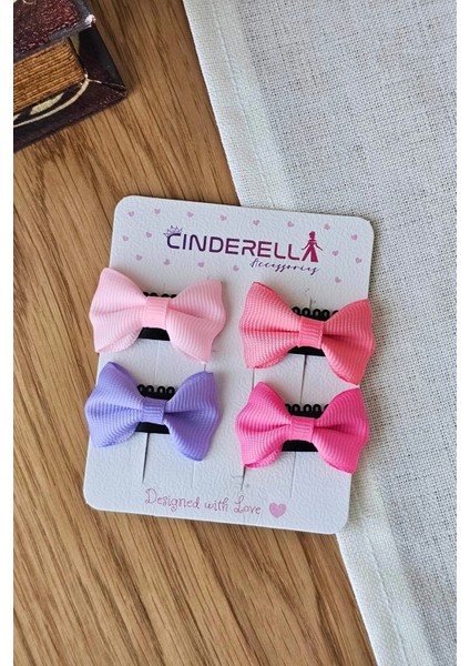 4'lü Fiyonklu Yumuşak Saçsız Bebek Tokası - Az Saçlı Kız Bebek Toka Seti Çıtçıtlı Yenidoğan Tokası