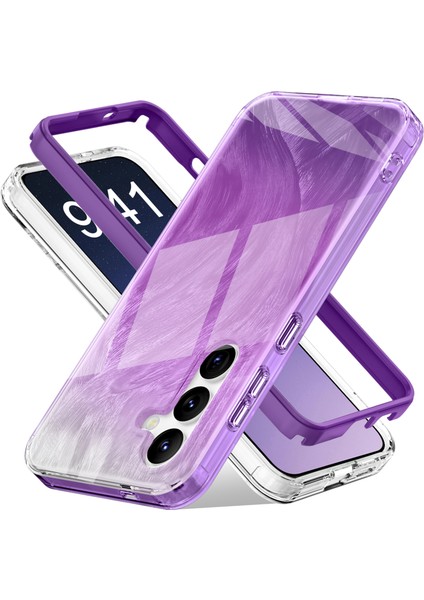 Samsung Galaxy S24+CEP Telefonu Kılıfı Pc+Tpu Darbeye Dayanıklı Degrade Tüy Kapak-Mor (Yurt Dışından) fiyatları