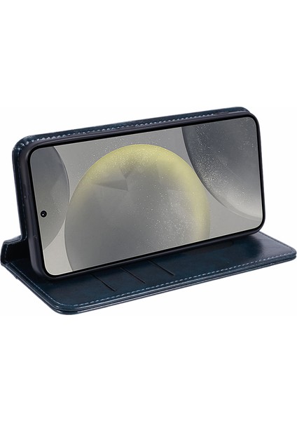 Samsung Galaxy S24+PU Deri Kılıf Anti-Drop Standlı Cüzdan Telefon Kılıfı-Mavi (Yurt Dışından) modelleri
