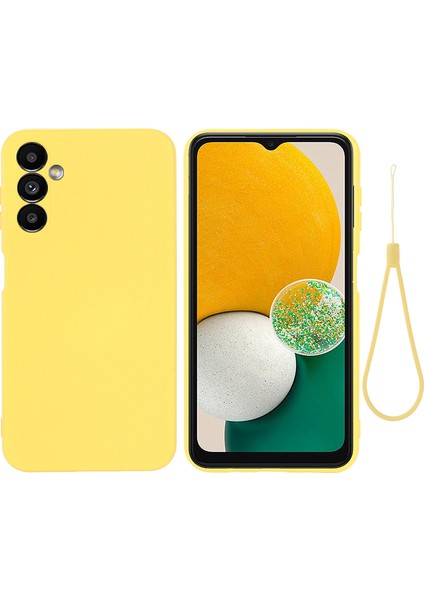 Samsung Galaxy M54 5G/F54 5g Sıvı Silikon Arka Kapak Yumuşak Astar-Sarı (Yurt Dışından)