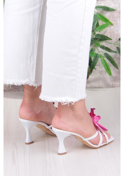 5131 Ares Orkide Fiyank Detaylı Inçe Topuklu Kadın Terlik fırsatları