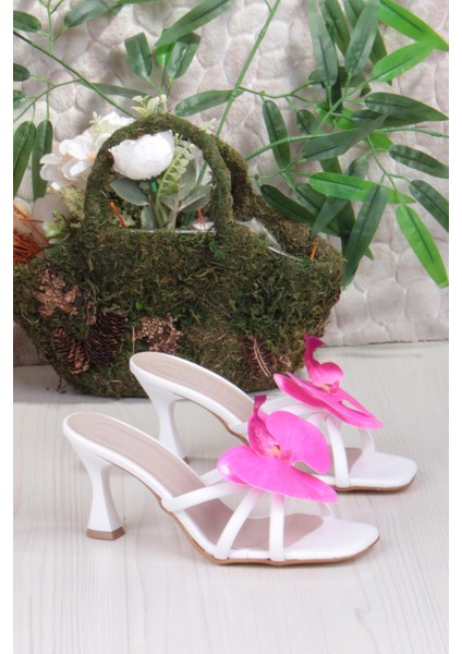 5131 Ares Orkide Fiyank Detaylı Inçe Topuklu Kadın Terlik indirimleri