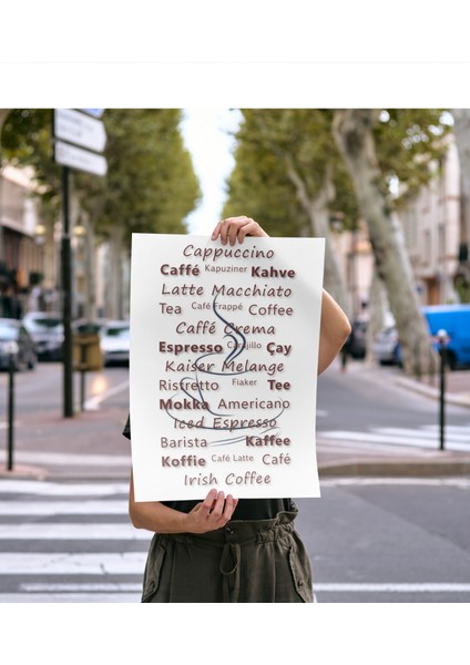Kahve Isimleri, Kahve Köşesi - Çerçevesiz Poster Kahve - Dijital Baskı - Coffee Bar fiyatları