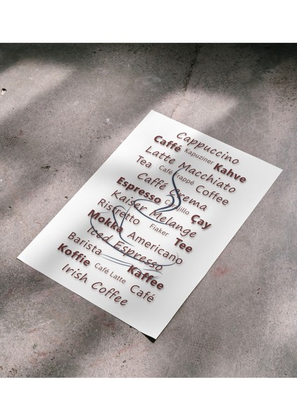Kahve Isimleri, Kahve Köşesi - Çerçevesiz Poster Kahve - Dijital Baskı - Coffee Bar indirimleri