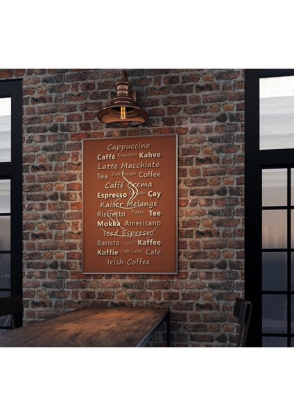 Kahve Isimleri, Kahve Köşesi - Çerçevesiz Poster Kahve - Dijital Baskı - Coffee Bar