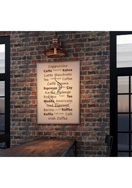 Kahve Isimleri, Kahve Köşesi - Çerçevesiz Poster Kahve - Dijital Baskı - Coffee Bar