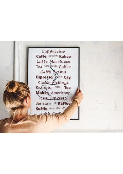 Kahve Isimleri, Kahve Köşesi - Çerçevesiz Poster Kahve - Dijital Baskı - Coffee Bar