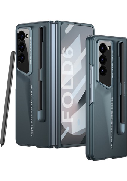 Anti-Düşen Telefon Kılıfı Için Samsung Galaxy Z Fold6 5g Kılıf Anti-Drop Pc + Pu Telefon Kapağı Ekran Filmi-Yeşil (Yurt Dışından)