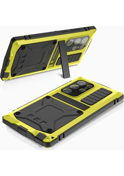 Samsung Galaxy S24 Ultra Telefon Kılıfı Kickstandlı Tam Koruma Kapağı-Sarı (Yurt Dışından) fiyatları