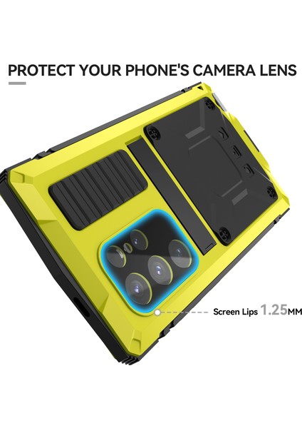 Samsung Galaxy S24 Ultra Telefon Kılıfı Kickstandlı Tam Koruma Kapağı-Sarı (Yurt Dışından) modelleri
