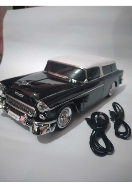 Siyah Nostaljik Araba Görünümlü Radyo, Klasik Tarzda Şık Tasarım ve Kaliteli Ses