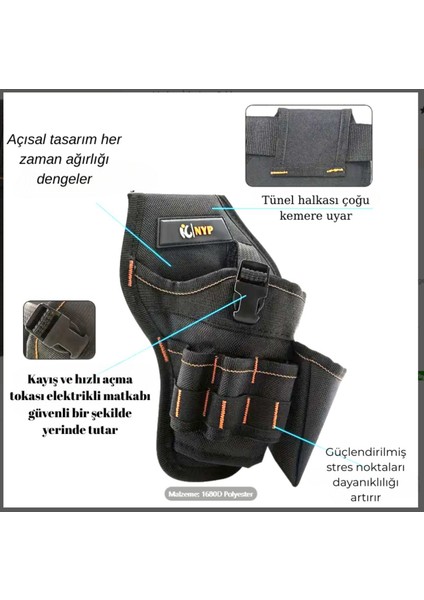 Ayarlanabilir Bel ve Alet Çantası, Siyah, Pratik ve Kullanışlı Ürün fiyatları