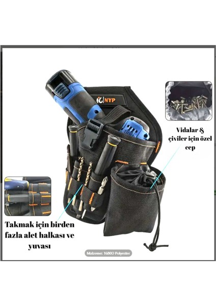 Ayarlanabilir Bel ve Alet Çantası, Siyah, Pratik ve Kullanışlı Ürün modelleri