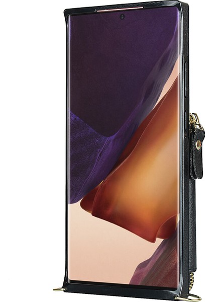 Samsung Galaxy NOTE20 Ultra 5G/NOTE20 Ultra Cep Telefonu Kılıfı Tpu+Pu Cüzdan Kılıfı Uzun Askılı-Siyah (Yurt Dışından) fiyatları