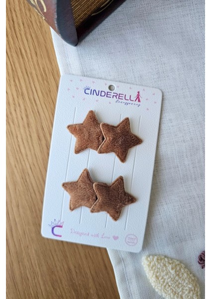 2'li Kahverengi Peluş Tüylü Saçsız Bebek Tokası - Az Saçlı Kız Bebek Çıtçıtlı Yenidoğan Toka Seti