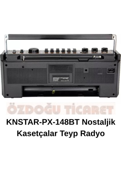 Kahverengi Nostaljik Teyp Kasetçalar KNSTAR-PX-148BT, Retro ve Şık Tasarım fiyatları