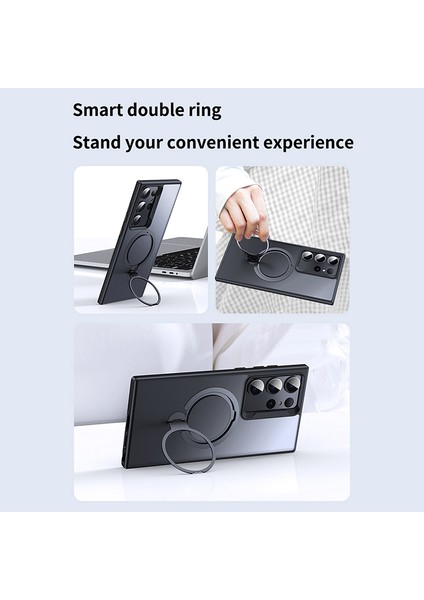 Samsung Galaxy S23 Ultra Telefon Kılıfı Için Çift Mıknatıs Yüzükler Tpu + Pc Telefon Arka Kapak Magsafe-Blue ile Uyumlu (Yurt Dışından) fiyatları