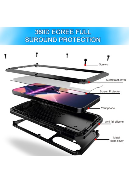 Samsung Galaxy S24 Kılıf Temperli Cam Filmli Tam Korumalı Telefon Kılıfı-Siyah (Yurt Dışından) fırsatları