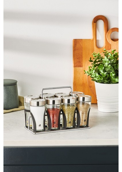 9 Parça Kare Baharat Takımı, Şık ve Pratik Mutfak Seti