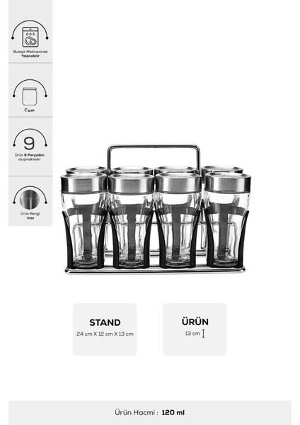 9 Parça Kare Baharat Takımı, Şık ve Pratik Mutfak Seti modelleri