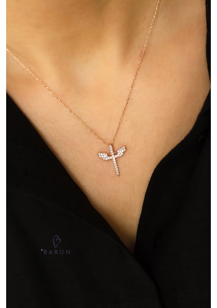 Mikail Meleği Renkli Mavi Beyaz Siyah Taşlı 925 Ayar Gümüş Kolye