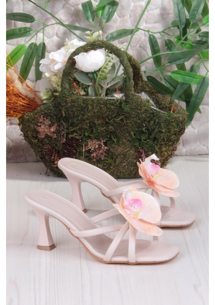 5131 Ares Orkide Fiyank Detaylı Inçe Topuklu Kadın Terlik indirimleri