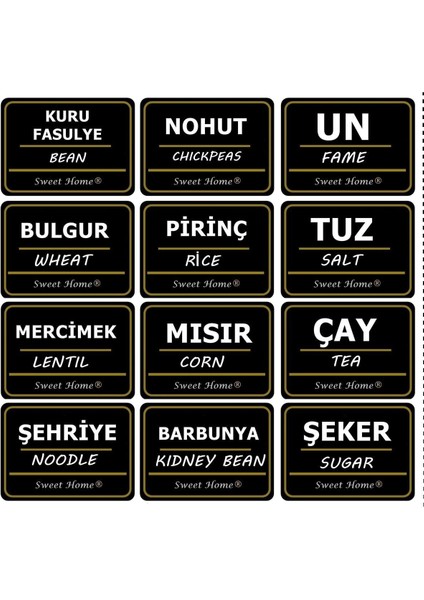 12'li Siyah Kapaklı 850CC Köşeli Cam Baharat ve Bakliyat Kavanozu Seti fırsatları