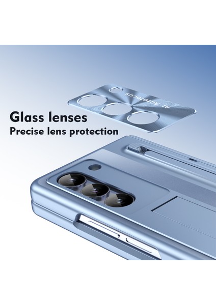 Samsung Galaxy Z Fold6 5g Kickstand Kılıf Menteşe Pc Telefon Kapağı Temperli Cam Filmi/stylus-Mavi Için (Yurt Dışından) modelleri