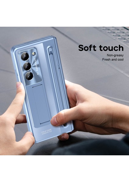 Samsung Galaxy Z Fold6 5g Kickstand Kılıf Menteşe Pc Telefon Kapağı Temperli Cam Filmi/stylus-Mavi Için (Yurt Dışından) fırsatları