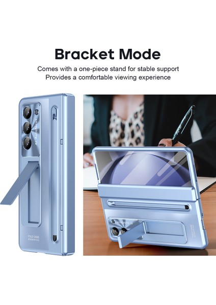 Samsung Galaxy Z Fold6 5g Kickstand Kılıf Menteşe Pc Telefon Kapağı Temperli Cam Filmi/stylus-Mavi Için (Yurt Dışından) indirimleri