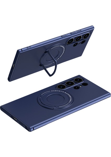 Samsung Galaxy S24 Ultra Kılıf Kickstand Telefon Kılıfı Magsafe-Koyu Mavi ile Uyumlu (Yurt Dışından)
